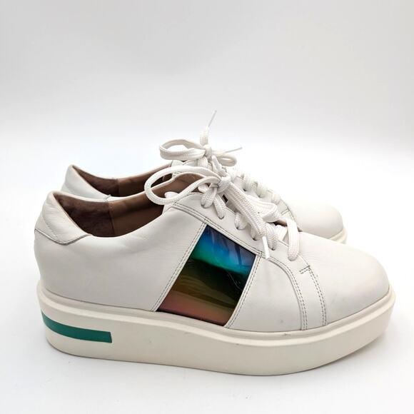 Linea Paolo Karis Mixed Media Platform Sneakers Women's White Size US9.5M EU40 - Picture 3 of 12